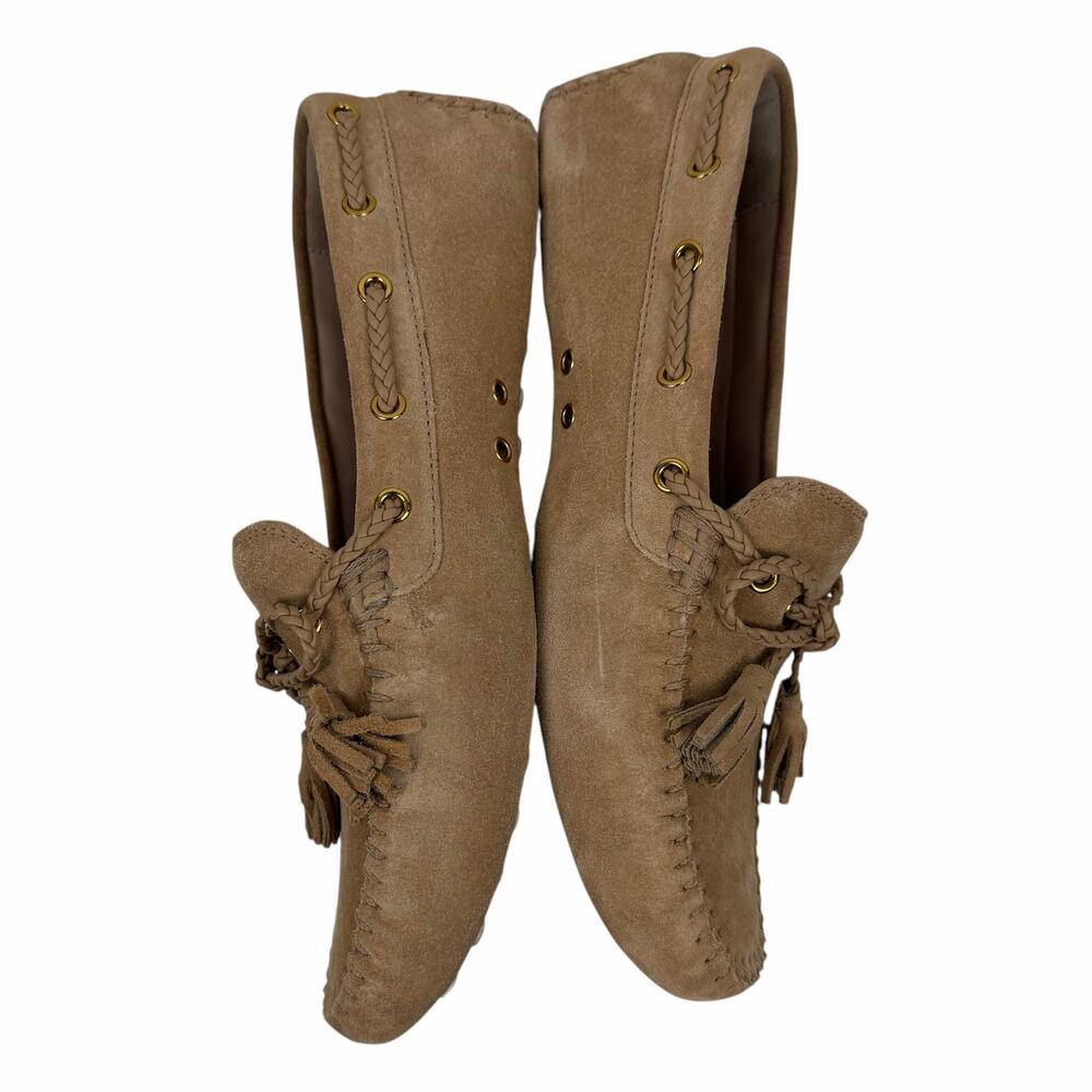 Cole Haan Gissella Suede Tassel Driving Loafer Tuscan Sand Tan Size 7B - Picture 6 of 12